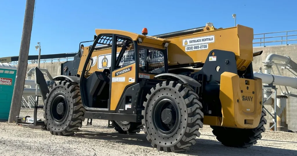 telehandler forklift on site